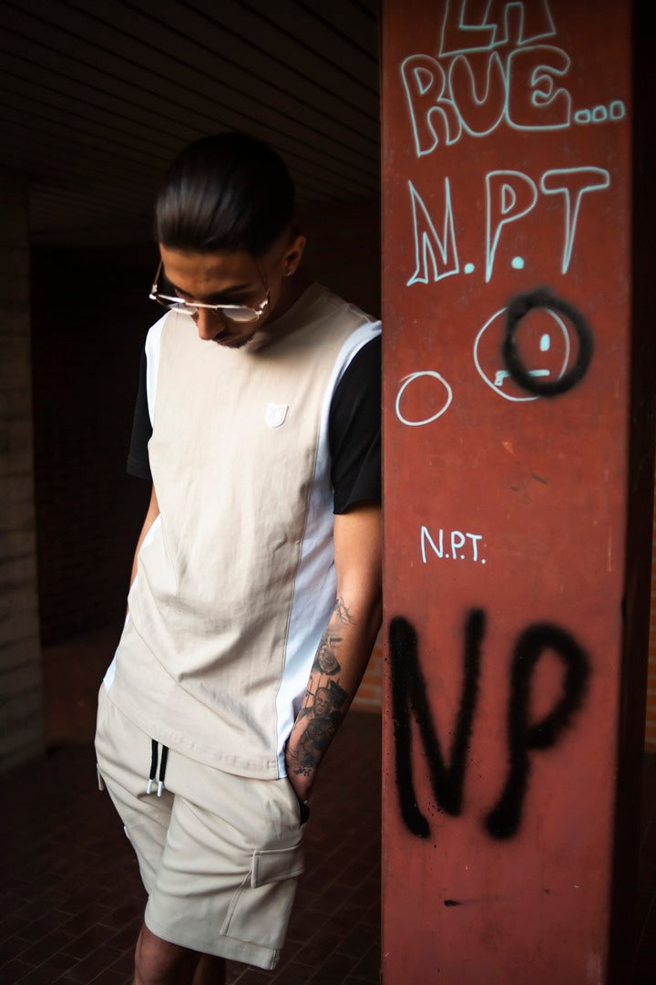 T-SHIRT FK CANTO - BEIGE/BLANC/NOIR