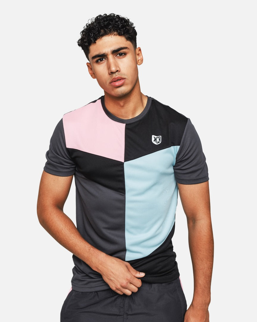 T-SHIRT FK ULTRA - GRIS/BLEU/ROSE