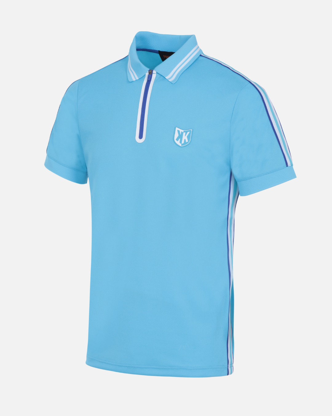 POLO FK TEAMS - BLEU CIEL/BLANC