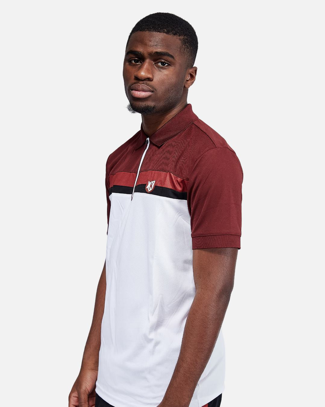 POLO FTKR V - BORDEAUX/BLANC/NOIR