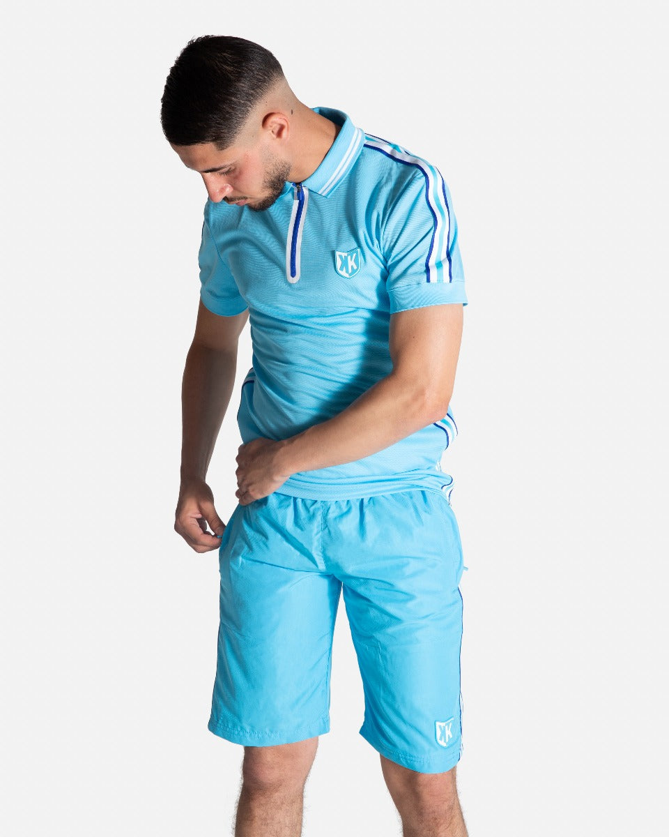 SHORT FK TEAMS - BLEU CIEL/BLANC