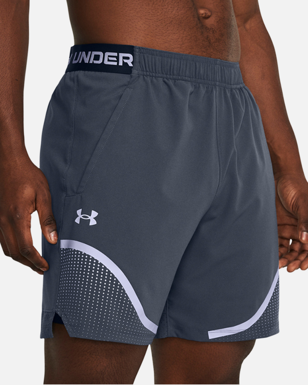 SHORT UNDER ARMOUR VANISH WOVEN GRAPHIC 6 - GRIS/BLANC