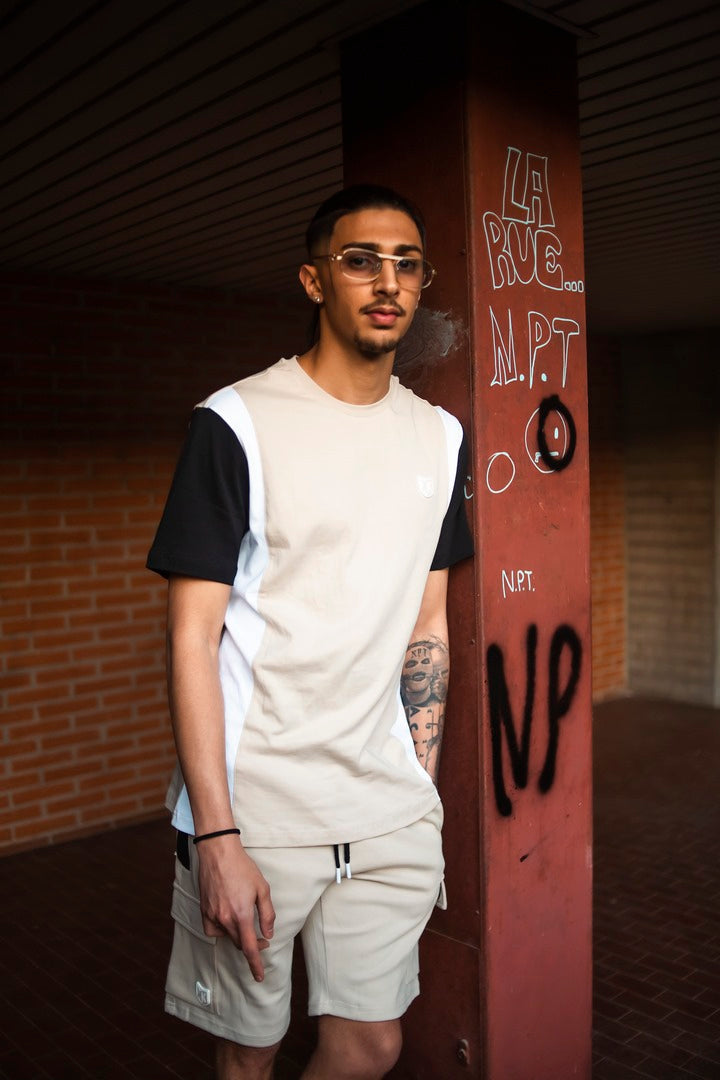 T-SHIRT FK CANTO - BEIGE/BLANC/NOIR