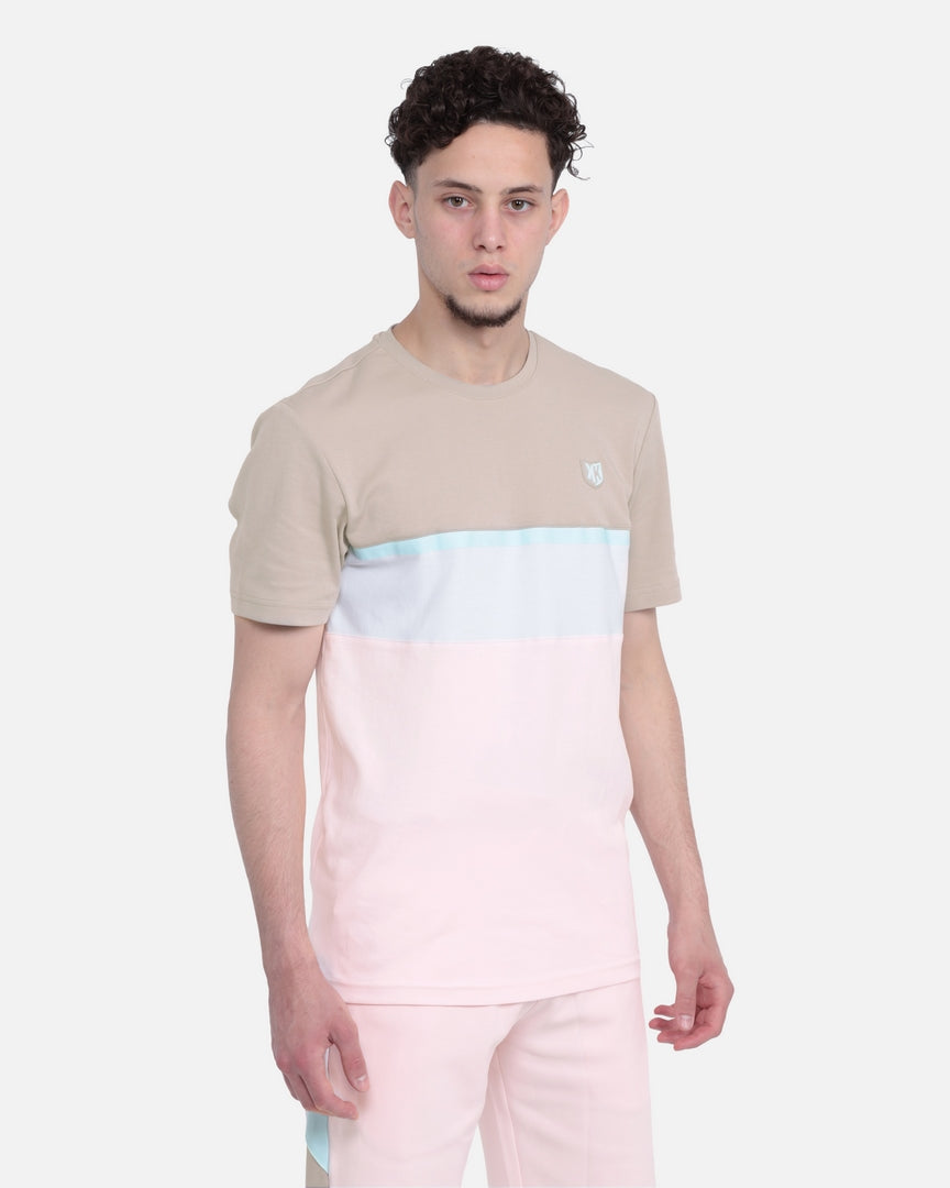 T-SHIRT FK SICARIOS PASTEL - BEIGE/BLANC/ROSE