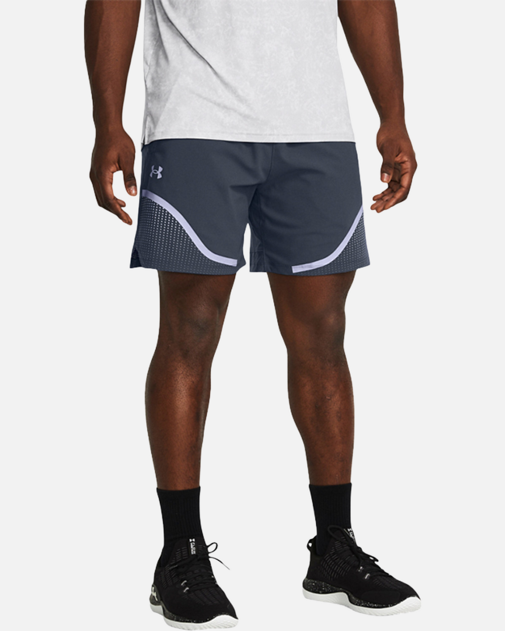 SHORT UNDER ARMOUR VANISH WOVEN GRAPHIC 6 - GRIS/BLANC