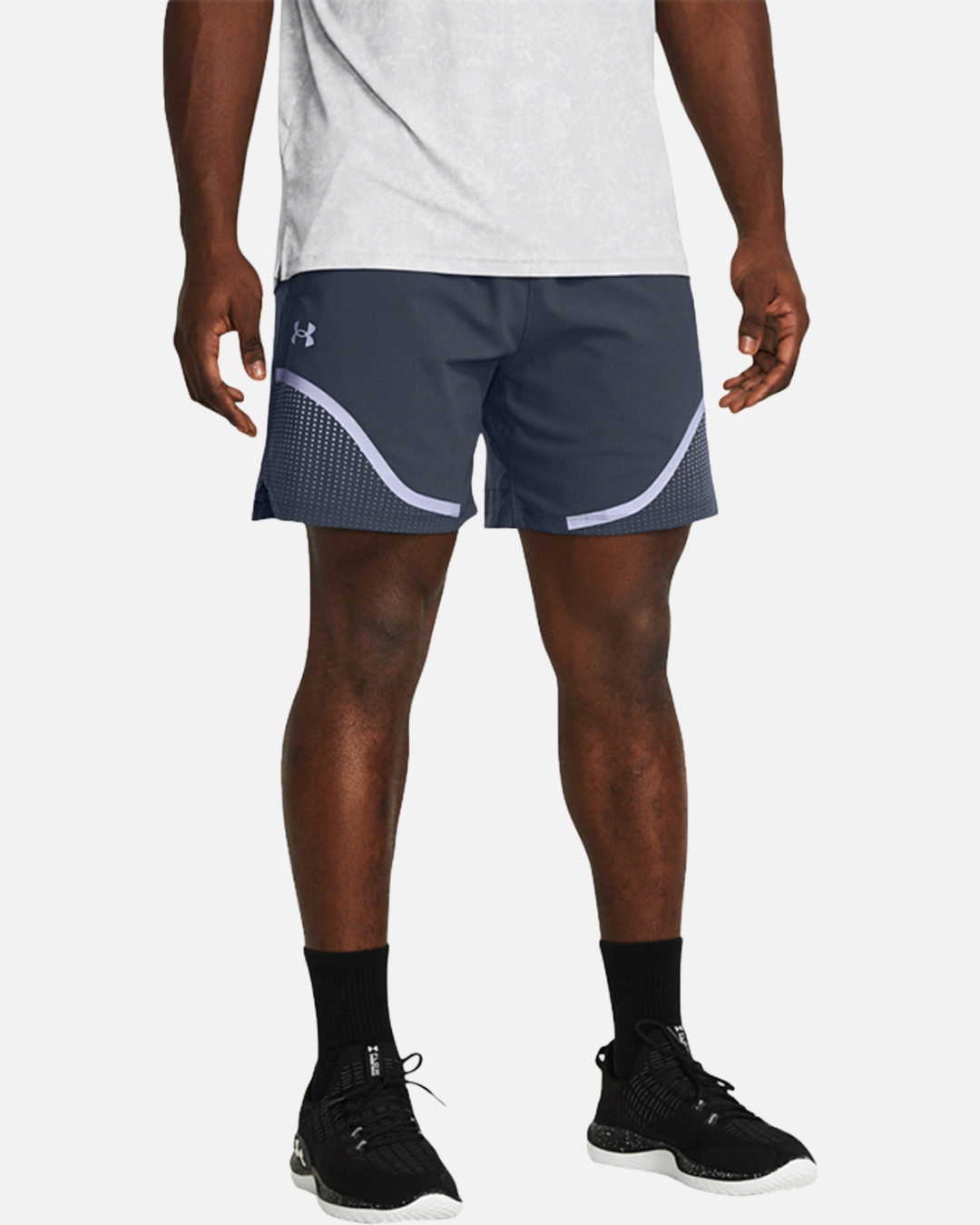 SHORT UNDER ARMOUR VANISH WOVEN GRAPHIC 6 - GRIS/BLANC