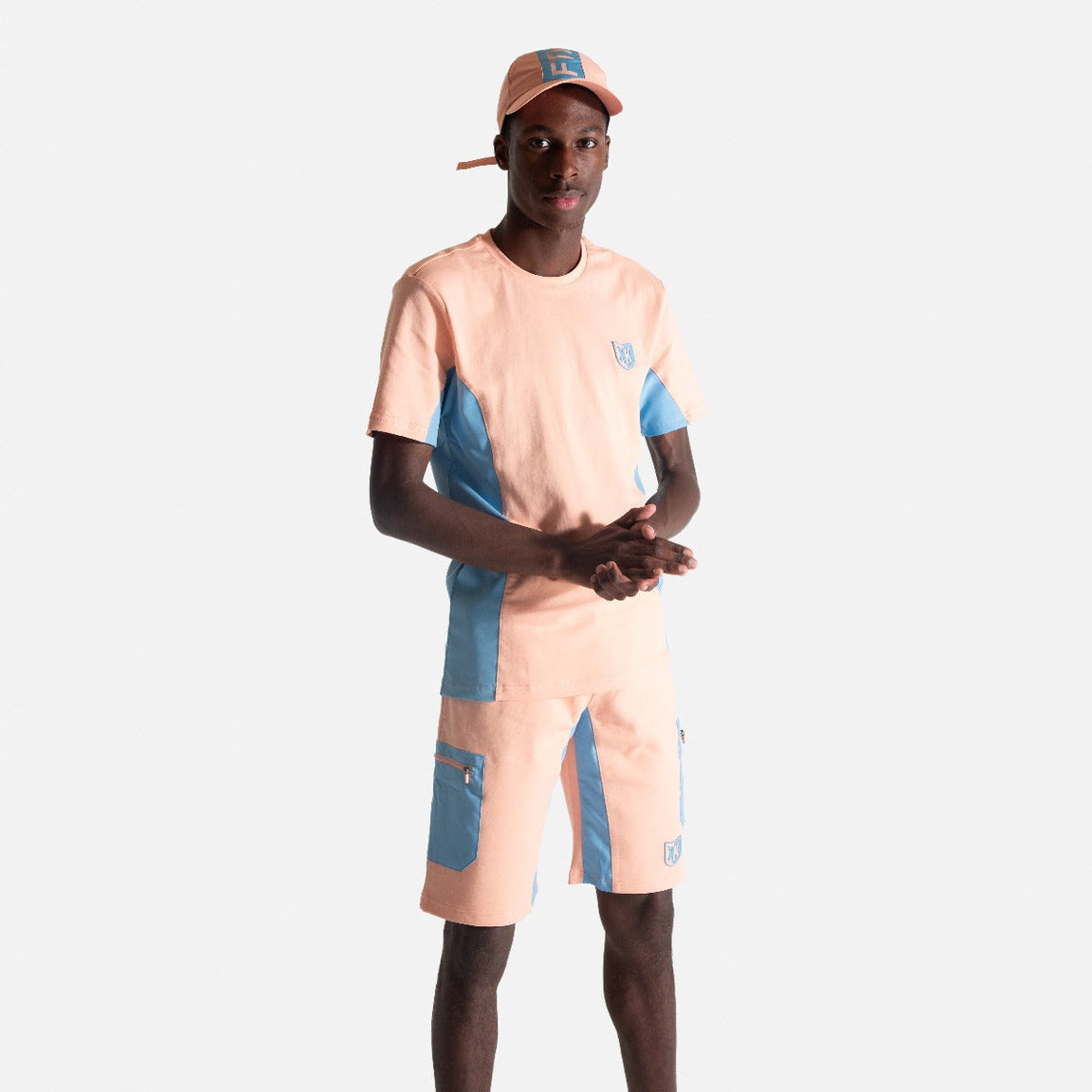 SHORT FK PASTEL - SAUMON/BLEU