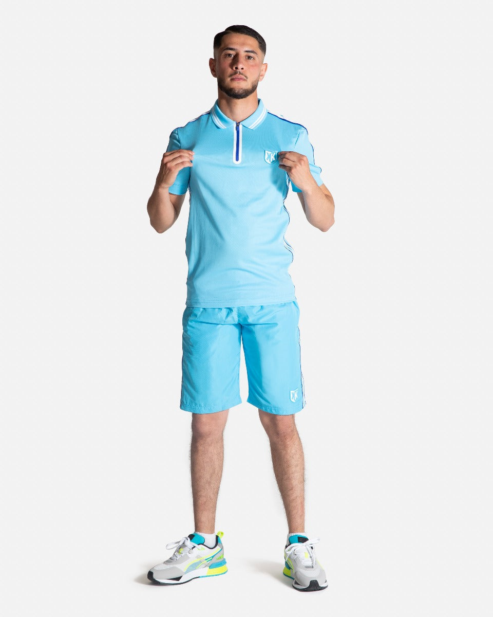 SHORT FK TEAMS - BLEU CIEL/BLANC