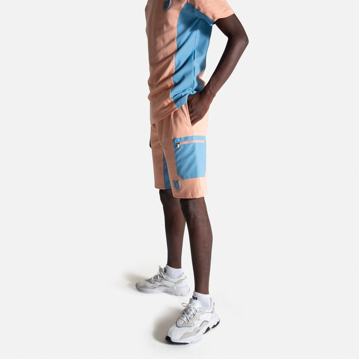 SHORT FK PASTEL - SAUMON/BLEU