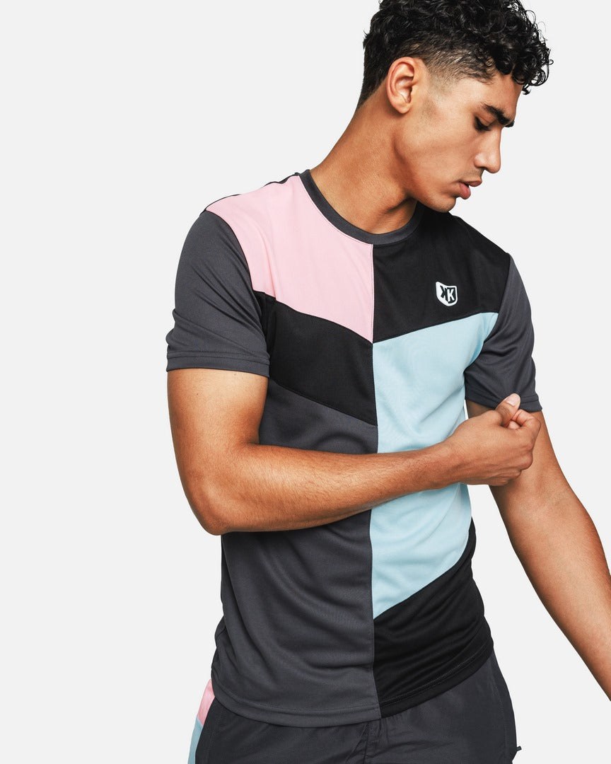 T-SHIRT FK ULTRA - GRIS/BLEU/ROSE